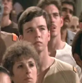 Montgomery Doohan, in the back, as a Starfleet officer, with brother Christopher in front.