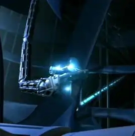 Corporal Hawkins is vaporized by an automated security system