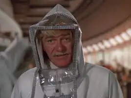 Dealt in his protective suit