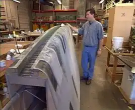 Galaxy Class primary hull leading edge model with ILM modeller Howie Weed