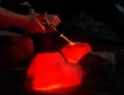 Garnesite heated with phaser