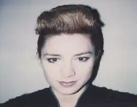 Gallante on a makeup continuity polaroid for "Face of the Enemy"