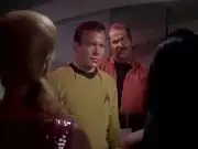 Harry Mudd shows James T. Kirk his cargo
