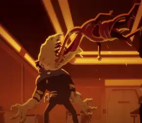 A Harvongian shape-changer assuming its natural form