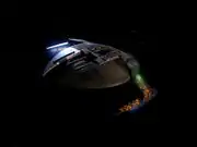 Jem'Hadar fighter with damaged nacelle