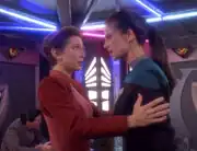 Kira Nerys and Jadzia Dax in the replimat
