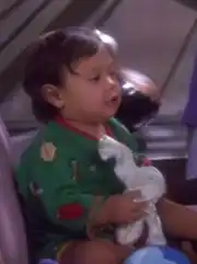 Kirayoshi O'Brien holding Mr. Froggy