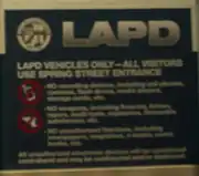 LAPD parking sign