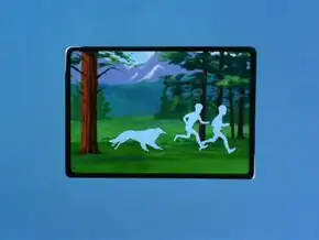 Children running with a collie