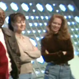 ... with Sue Henley on the set of Insurrection