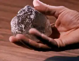 A burnt-out lithium crystal