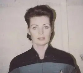 Mendell in 1994, on a continuity Polaroid for the episode "Firstborn"