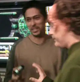 Ortiz on the set of Star Trek: Enterprise