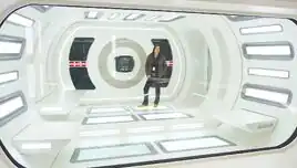 Natasha Gerasimova on the holding cell set in Star Trek: Into Darkness