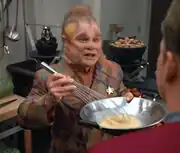 Neelix preparing scrambled eggs