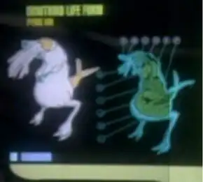 Two drawings of the lifeform