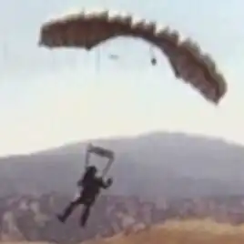 Norman Kent as skydiving double for William Shatner