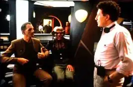 Paul Lynch directing <!--LINK'" 0:0--> and <!--LINK'" 0:1--> on the set of <i>Deep Space Nine</i> episode "<!--LINK'" 0:2-->"