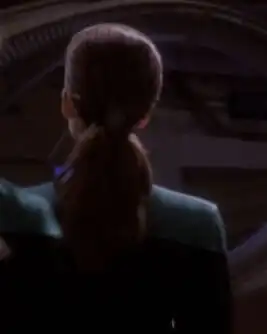 ...as photo double for Terry Farrell