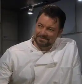 Commander Riker assumes the role of Chef on the holodeck