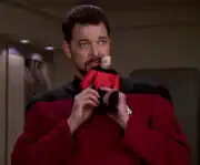 Riker imitates Picard