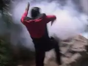 Riker knocked down from blast