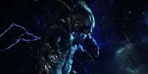 Ripper in space, preparing to jump away