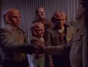 Rom, Nog, Odo, Quark, and Garland