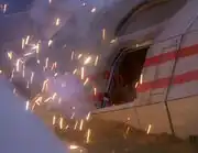 Runabout emergency hatch blown