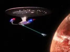 USS Enterprise-D attempts to tractor the Sanction