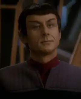 Captain Solok at Deep Space 9 in 2375