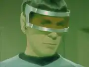 Spock wearing visor