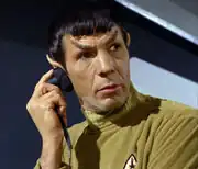 Spock with earphone