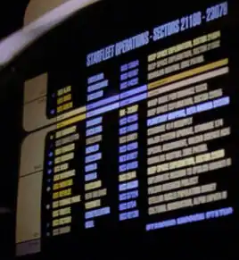 USS Trieste listed on a Starfleet operations chart