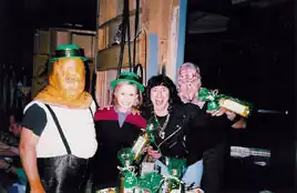 Cecere (l) with Lynn Salvatori, Dennis Madalone, and Ron Althoff on the set of "Renaissance Man"