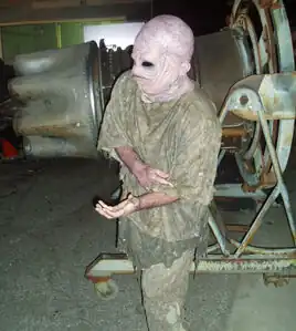 Atkinson on set of <i>Star Trek</i>