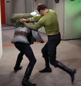 Thelev in close combat with James T. Kirk