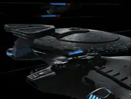 The USS Bonchune surrounded by the USS Prometheus