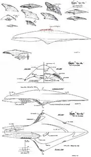 USS Dauntless design and orthographic scetches