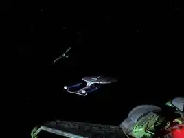 Lurin's Bird-of-Prey and a sister ship attack the USS Enterprise-D