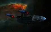 USS Enterprise-E in nebula