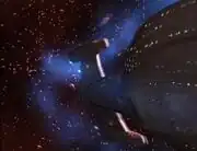 USS Voyager venting plasma residue