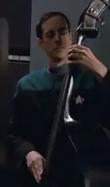 An electric double bass