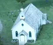 White Church close from space