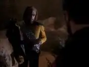 Worf discovers Geordi's uniform and VISOR