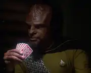 Worf plays poker