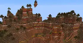 The 13w37a banner showing terracotta in a badlands biome.