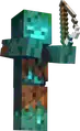 Artwork of a Drowned with a fishing rod, used on the Minecraft 15th anniversary page.[18]