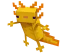 Gold axolotl artwork made for the 15th anniversary of Minecraft.