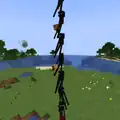 Endermen stacked from picking up multiples.